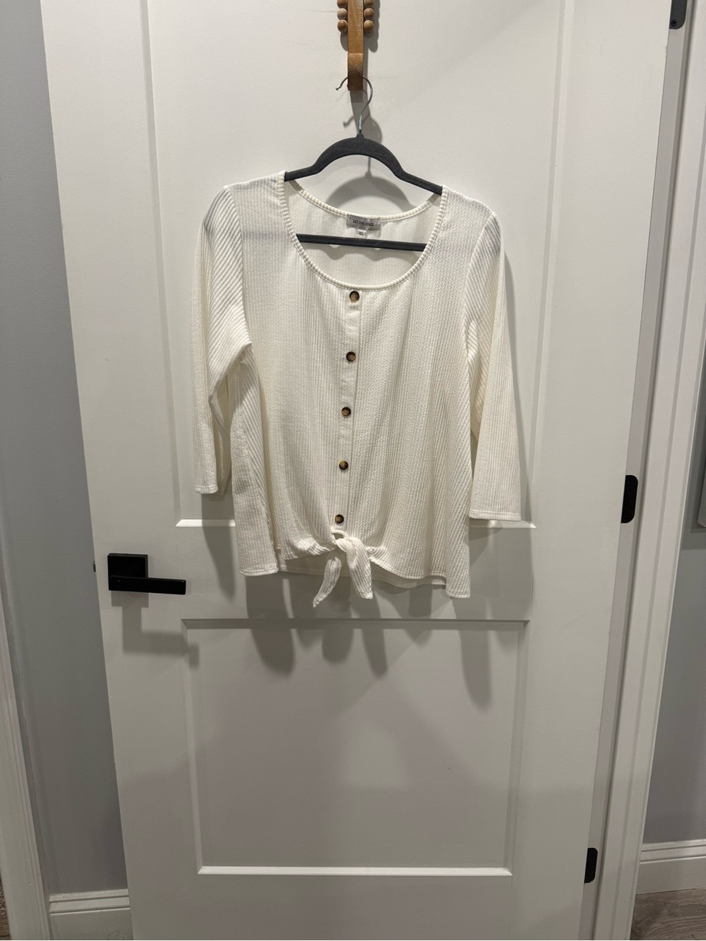 Women’s Knit Set the Stage Tie Top 3/4 sleeve